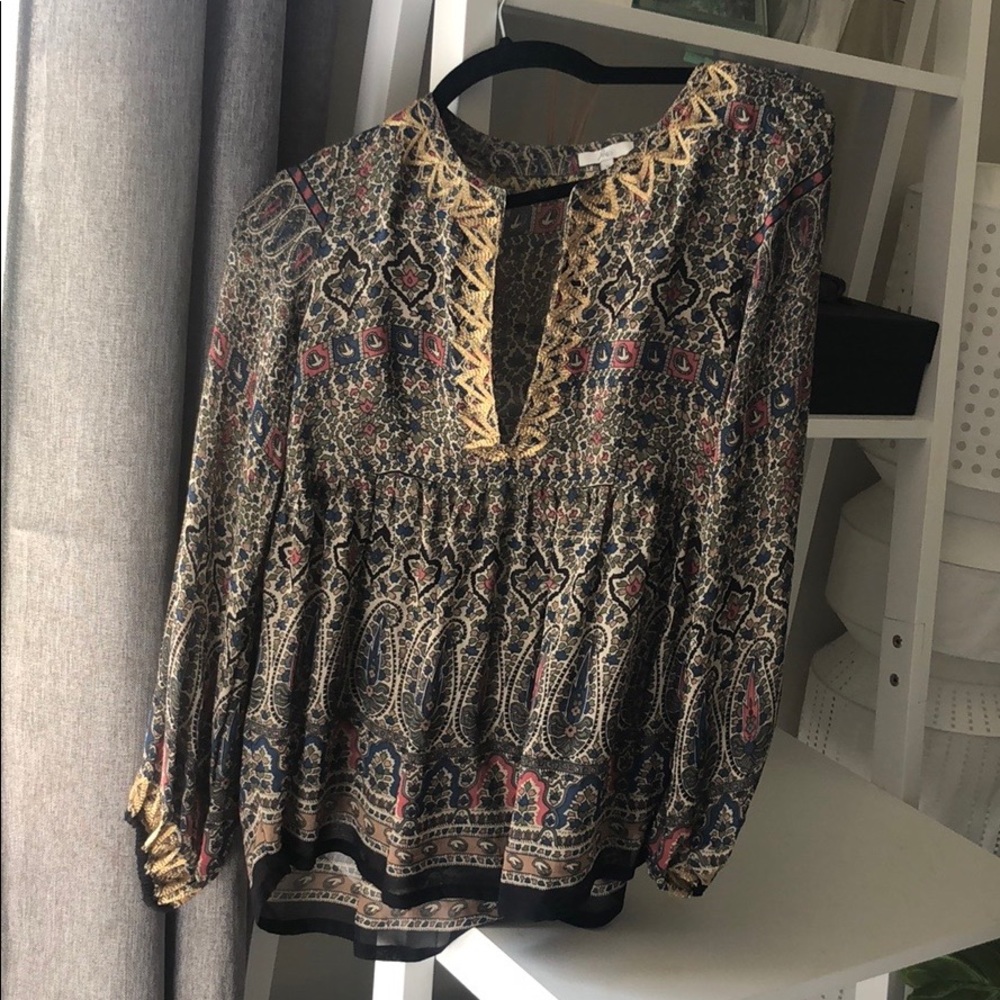 Joie Multi Colored Peasant Blouse - Size S